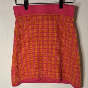 Chic Pink and Yellow A-Line Skirt